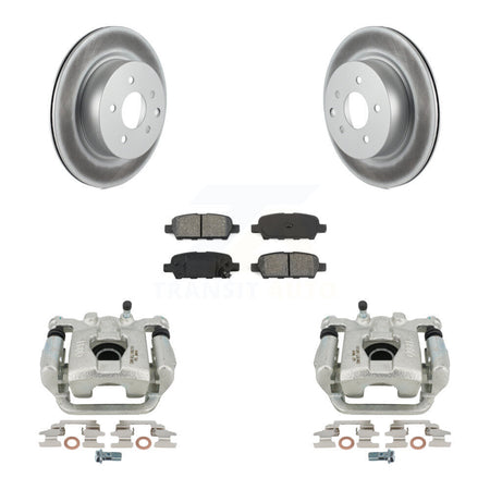 Rear Disc Brake Caliper Coated Rotors And Semi-Metallic Pads Kit For 2019-2022 Nissan Maxima KCG-100070S by Transit Auto