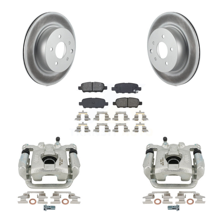 Rear Disc Brake Caliper Coated Rotors And Semi-Metallic Pads Kit For 2019-2022 Nissan Maxima KCG-100070S