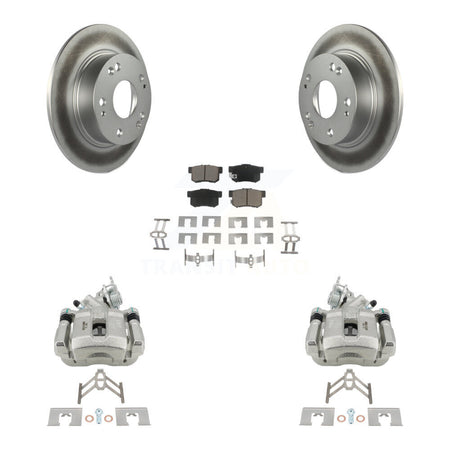Rear Disc Brake Caliper Coated Rotors And Ceramic Pads Kit For Honda Accord Acura TSX KCG-100071C