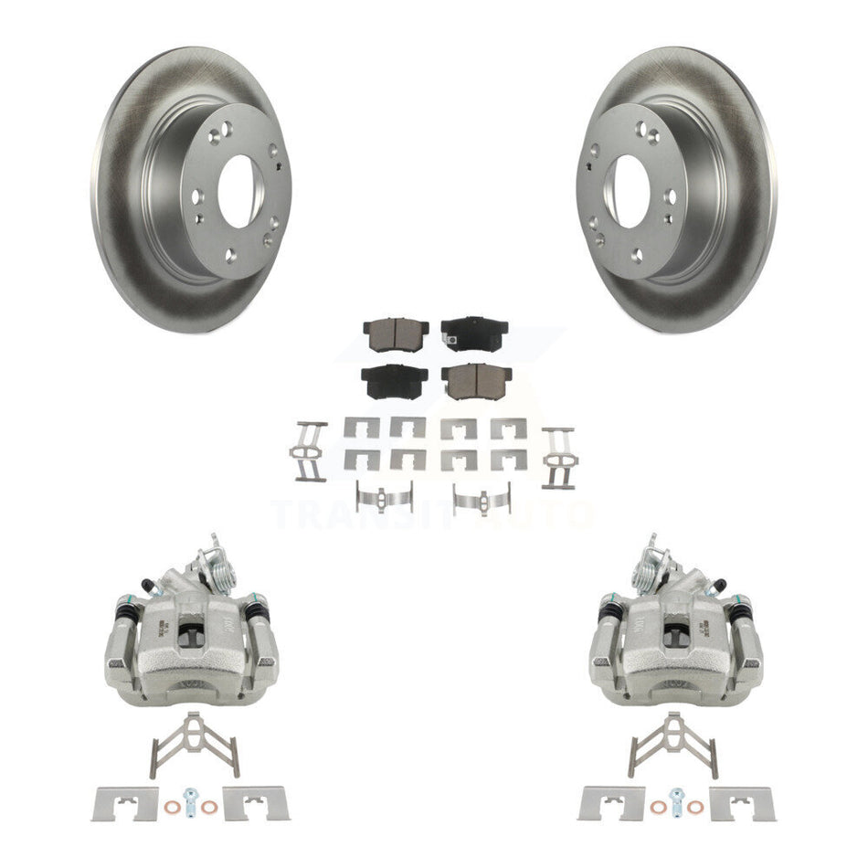 Rear Disc Brake Caliper Coated Rotors And Ceramic Pads Kit For Honda Accord Acura TSX KCG-100071C