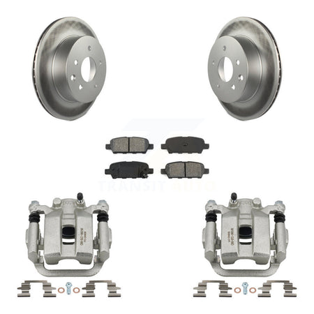 Rear Disc Brake Caliper Coated Rotors And Semi-Metallic Pads Kit For INFINITI G35 KCG-100071S