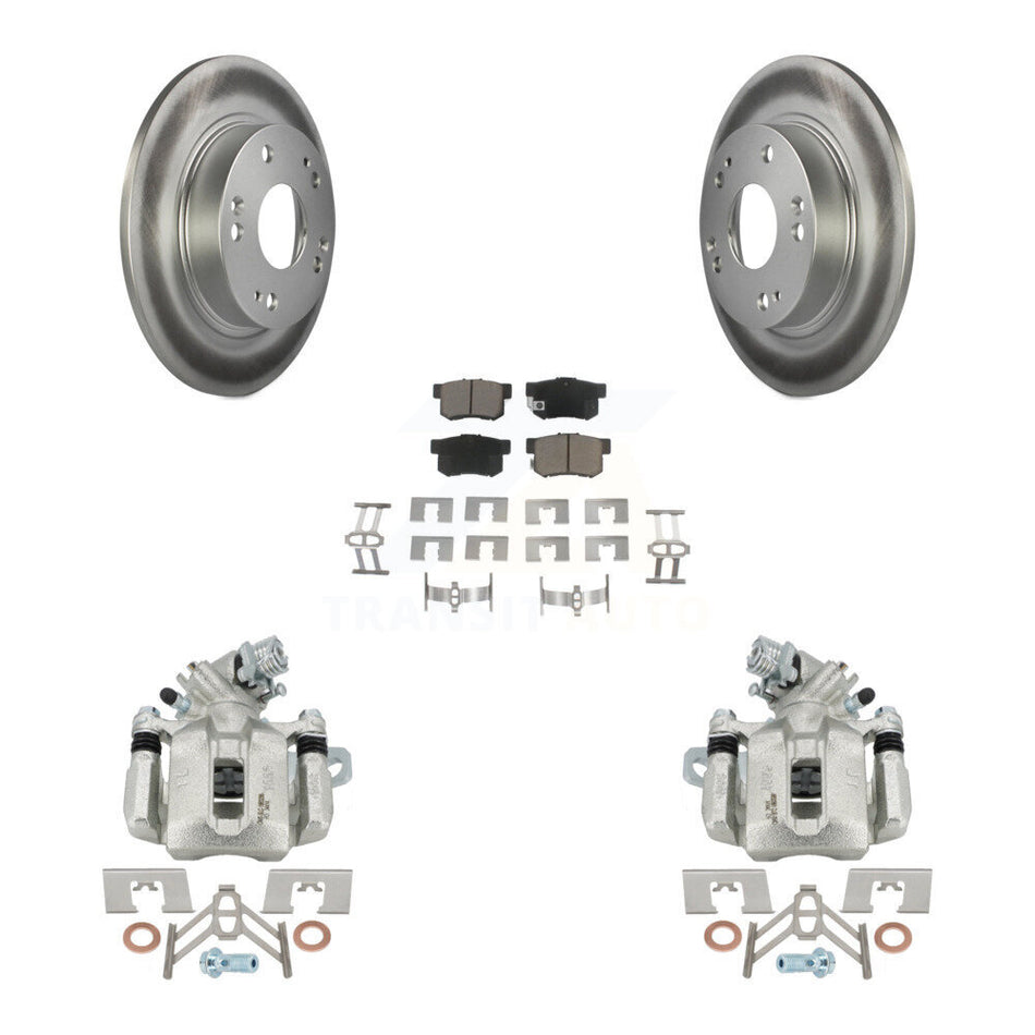 Rear Disc Brake Caliper Coated Rotors And Ceramic Pads Kit For Honda Civic Acura CSX ILX KCG-100072C