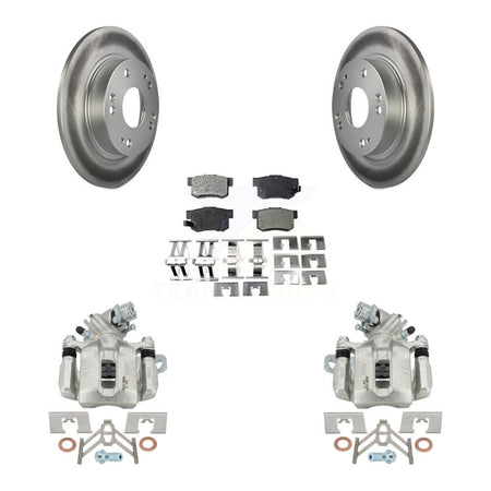 Rear Disc Brake Caliper Coat Rotor & Semi-Metallic Pad Kit For Honda Civic Acura CSX ILX KCG-100073P