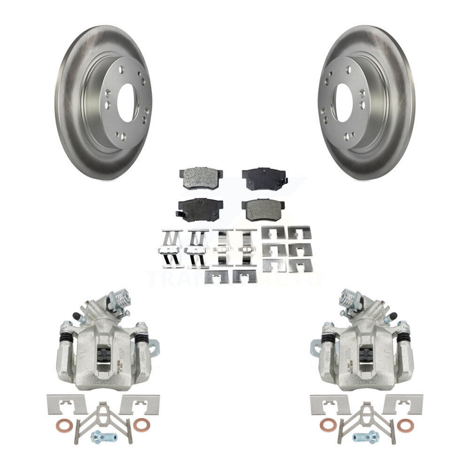 Rear Disc Brake Caliper Coat Rotor & Semi-Metallic Pad Kit For Honda Civic Acura CSX ILX KCG-100073P
