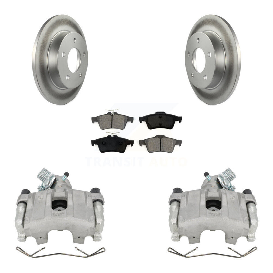 Rear Disc Brake Caliper Coated Rotors And Semi-Metallic Pads Kit For Mazda 3 Sport KCG-100073S