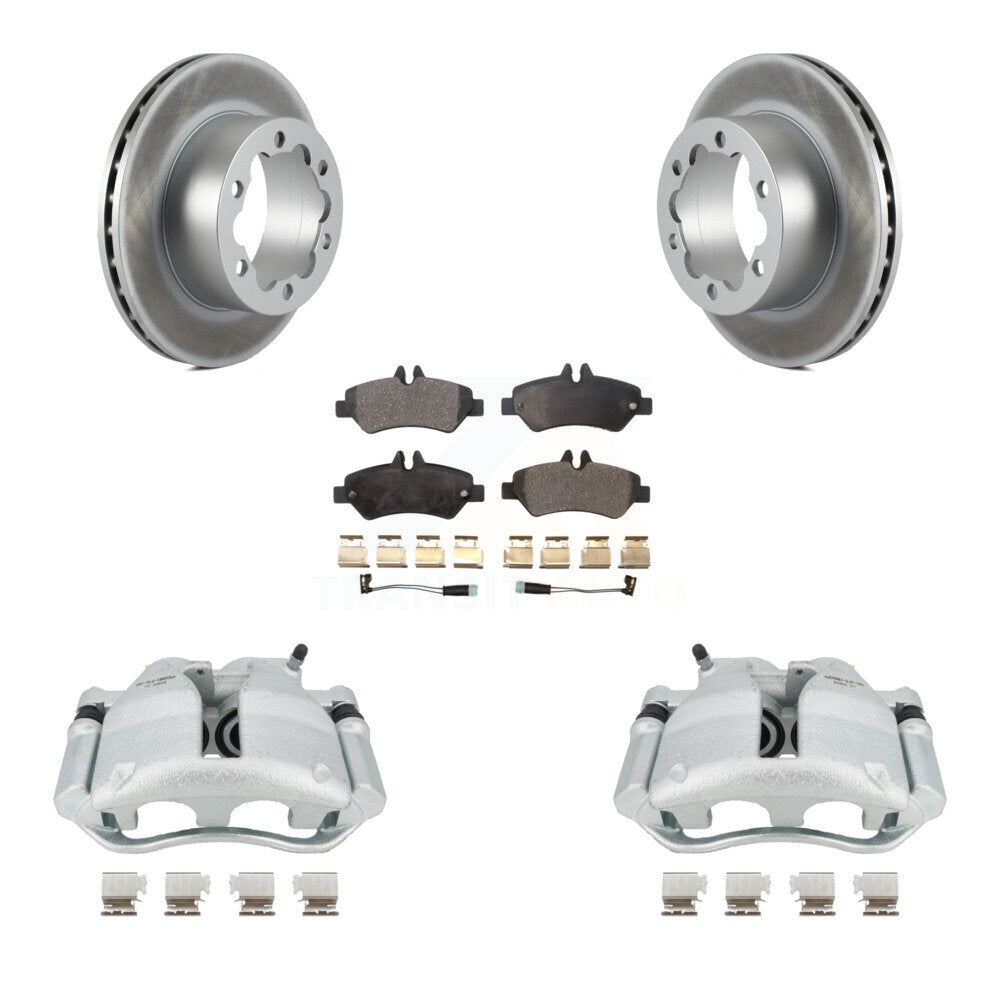 Rear Disc Brake Caliper Coated Rotors And Ceramic Pads Kit For Mercedes-Benz Sprinter 3500 KCG-100073T by Transit Auto