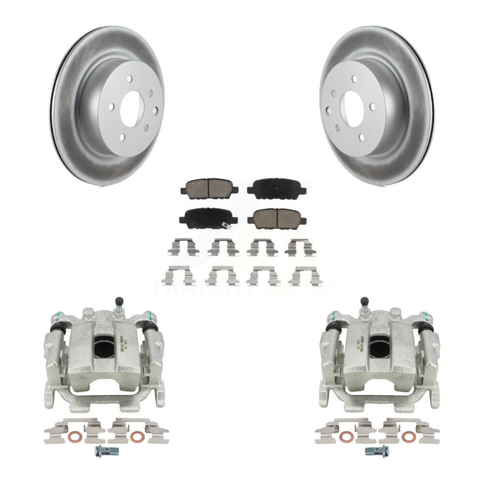 Rear Disc Brake Caliper Coated Rotors And Ceramic Pads Kit For INFINITI G37 Nissan 370Z G25 Q40 M35 M45 KCG-100074C
