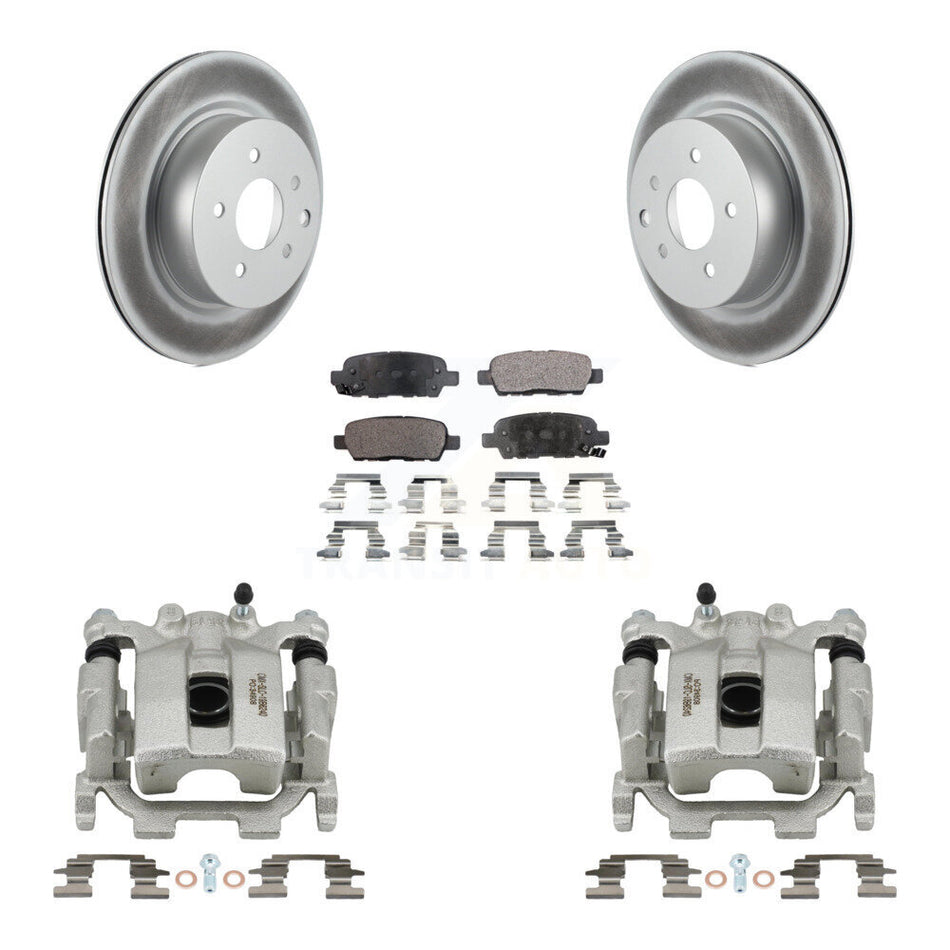 Rear Disc Brake Caliper Coated Rotors And Semi-Metallic Pads Kit For Nissan Maxima KCG-100074P