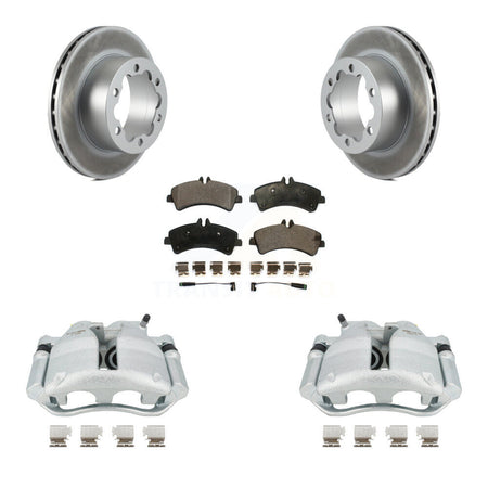 Rear Disc Brake Caliper Coated Rotors And Ceramic Pads Kit For Sprinter 3500 Mercedes-Benz Dodge Freightliner KCG-100074T by Transit Auto