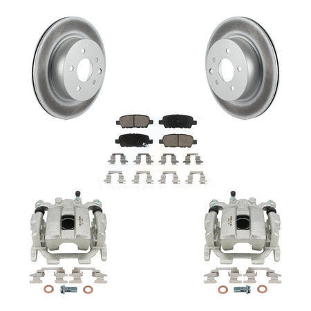 Rear Disc Brake Caliper Coated Rotors And Ceramic Pads Kit For INFINITI QX50 EX35 EX37 KCG-100075C by Transit Auto