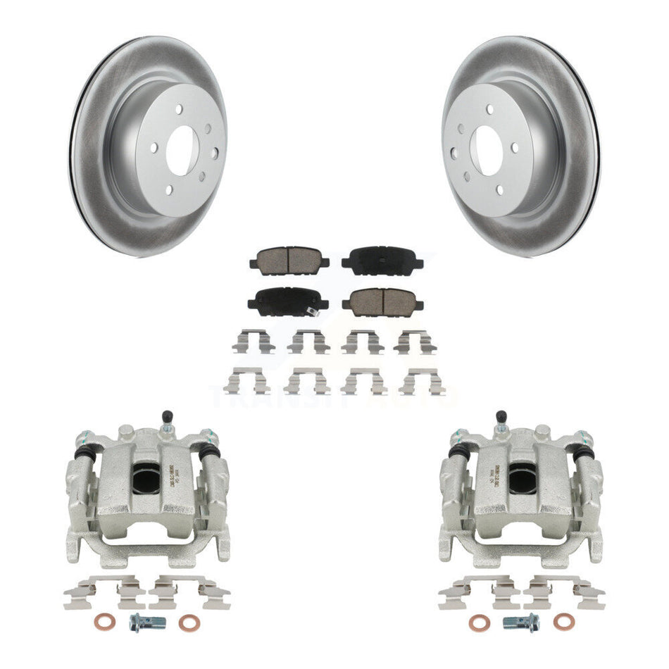 Rear Disc Brake Caliper Coated Rotors And Ceramic Pads Kit For INFINITI QX50 EX35 EX37 KCG-100075C