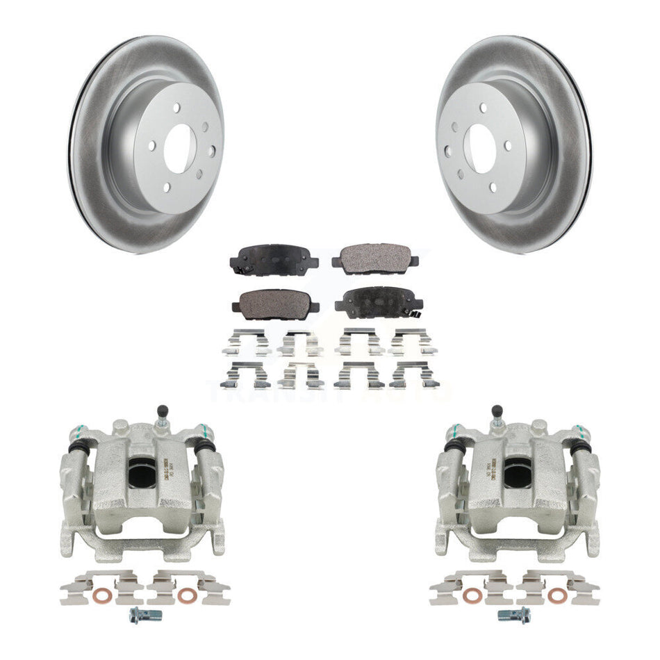 Rear Disc Brake Caliper Coated Rotors And Semi-Metallic Pads Kit For INFINITI G37 Nissan 370Z G25 Q40 M35 M45 KCG-100075P