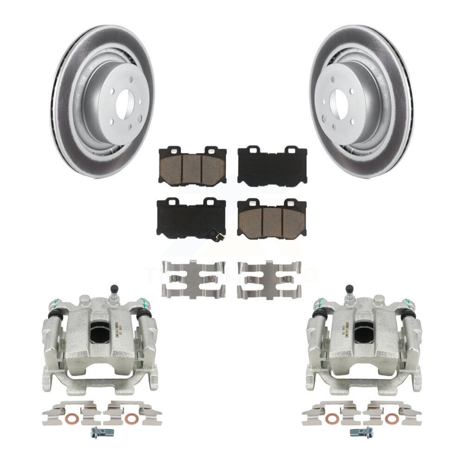 Rear Disc Brake Caliper Coated Rotors And Ceramic Pads Kit For INFINITI G37 Nissan 370Z KCG-100076C