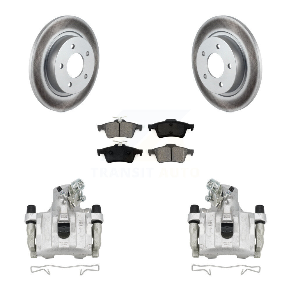 Rear Disc Brake Caliper Coated Rotors And Semi-Metallic Pads Kit For Mazda 3 Sport KCG-100076S