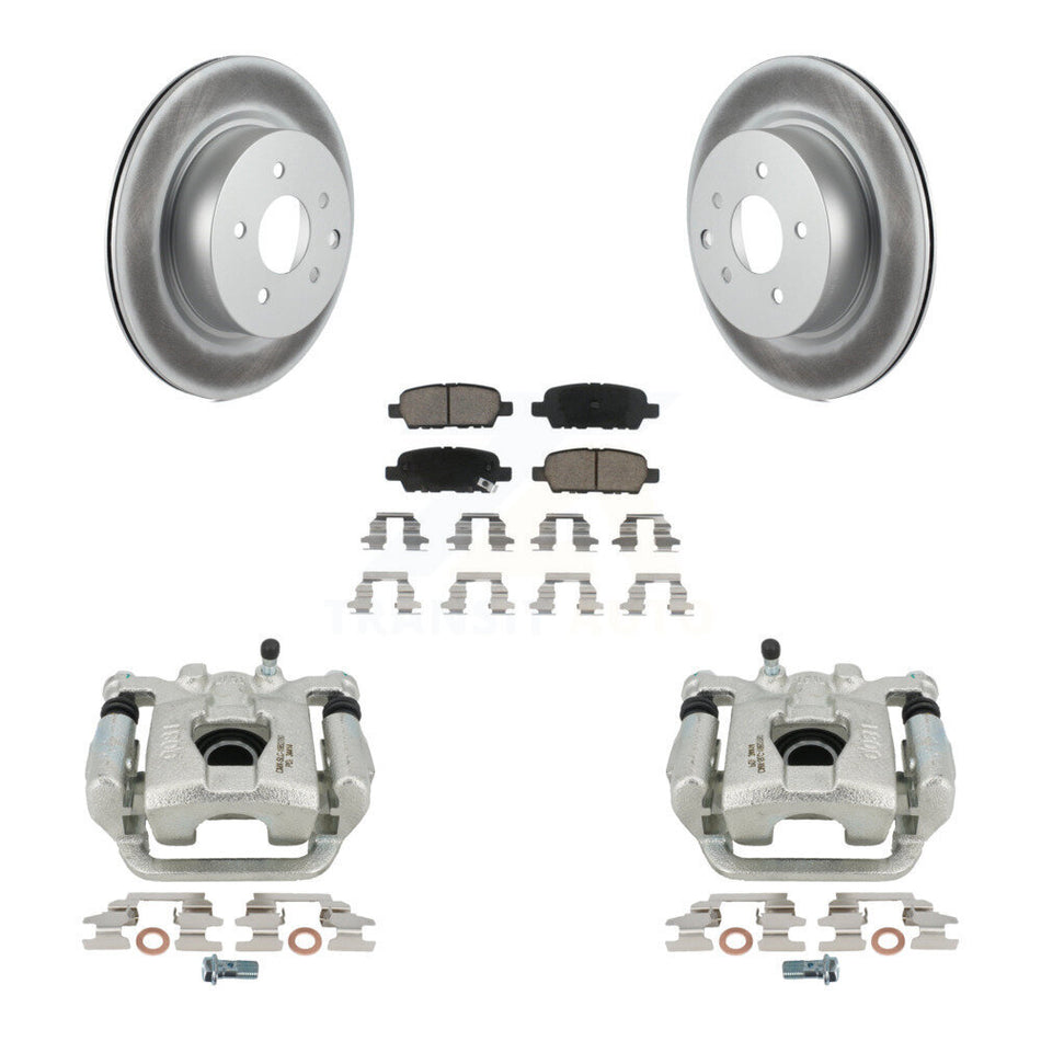 Rear Disc Brake Caliper Coated Rotors And Ceramic Pads Kit For 2019-2022 Nissan Maxima KCG-100077C by Transit Auto