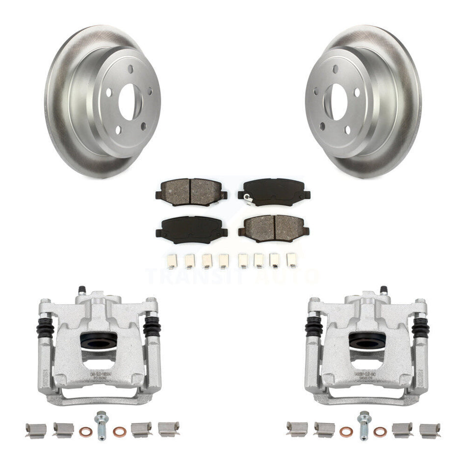 Rear Disc Brake Caliper Coated Rotors And Semi-Metallic Pads Kit For Jeep Wrangler JK KCG-100077S