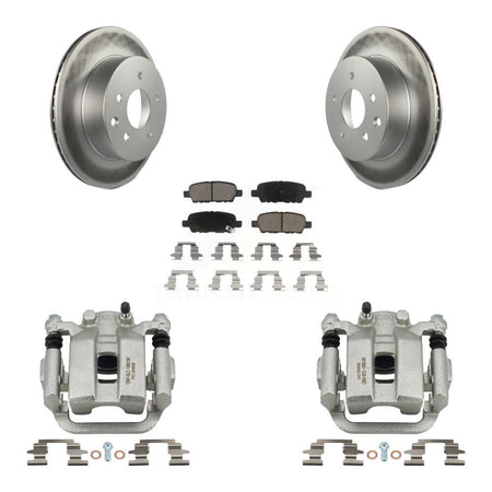 Rear Disc Brake Caliper Coated Rotors And Ceramic Pads Kit For INFINITI G35 KCG-100078C