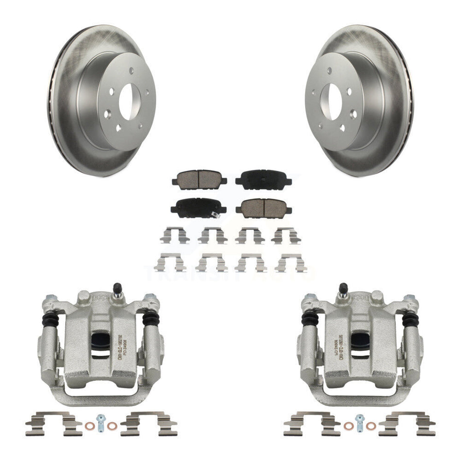 Rear Disc Brake Caliper Coated Rotors And Ceramic Pads Kit For INFINITI G35 KCG-100078C