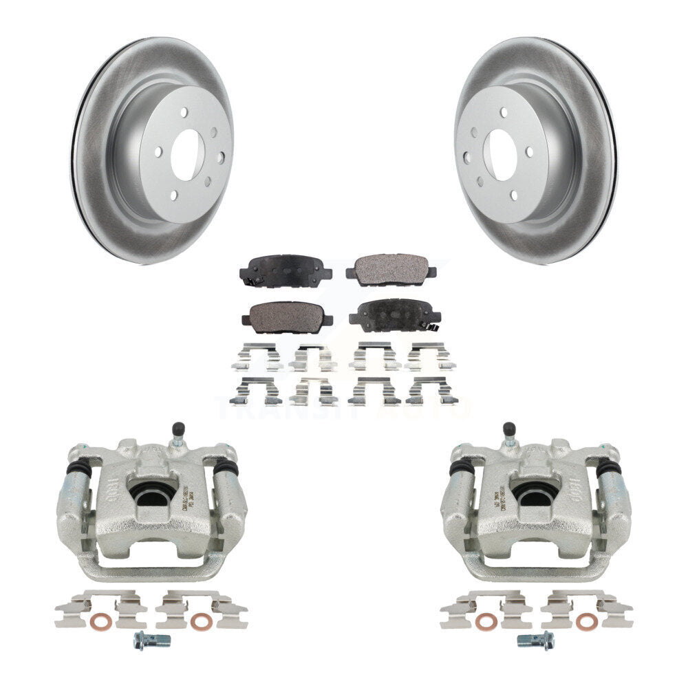 Rear Disc Brake Caliper Coated Rotors And Semi-Metallic Pads Kit For 2019-2022 Nissan Maxima KCG-100078P by Transit Auto