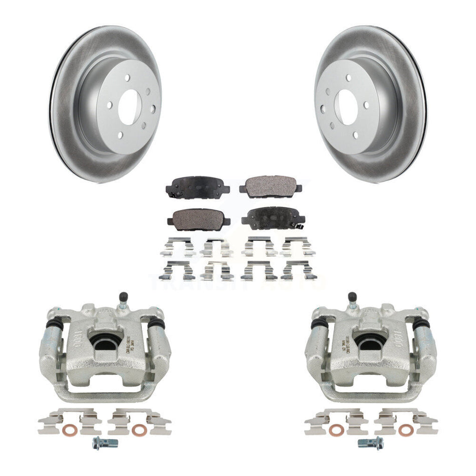 Rear Disc Brake Caliper Coated Rotors And Semi-Metallic Pads Kit For 2019-2022 Nissan Maxima KCG-100078P