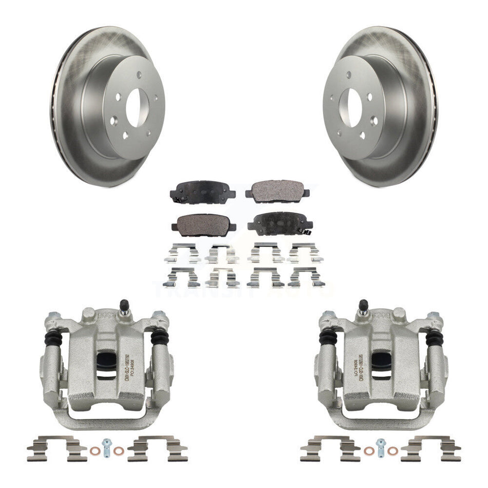 Rear Disc Brake Caliper Coated Rotors And Semi-Metallic Pads Kit For INFINITI G35 KCG-100079P