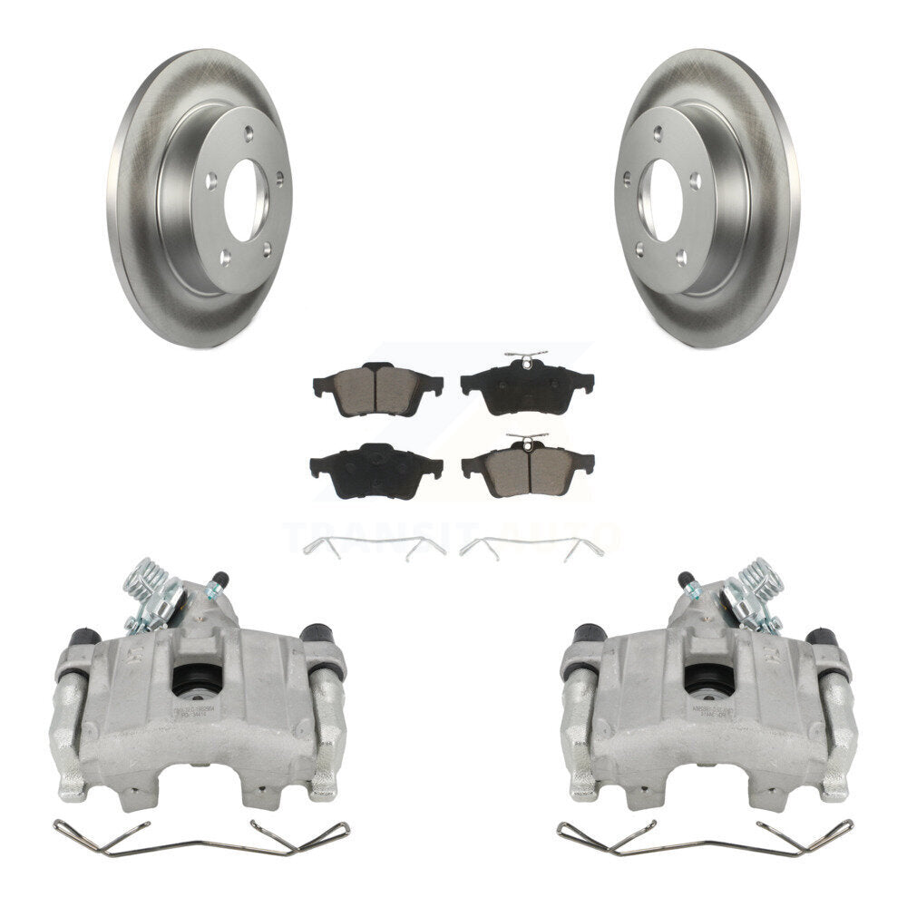 Rear Disc Brake Caliper Coated Rotors And Ceramic Pads Kit For Mazda 3 Sport KCG-100080C