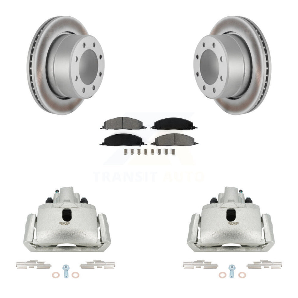 Rear Brake Caliper Coat Rotors Semi-Metallic Pad Kit For 2012 Ram 1500 With 8 Lug Wheels KCG-100080S