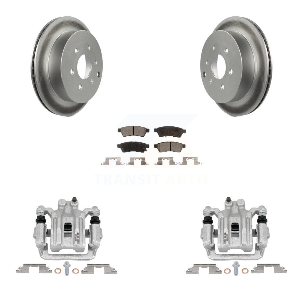 Rear Brake Caliper Coat Rotors Ceramic Pad Kit For Nissan Frontier Xterra Suzuki Equator KCG-100081T