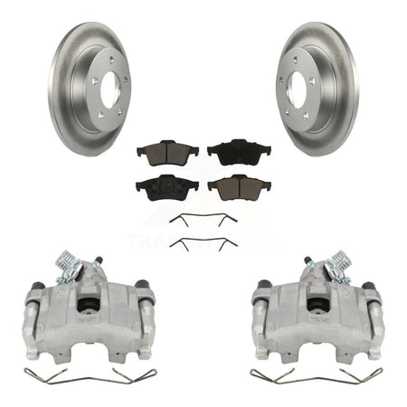 Rear Disc Brake Caliper Coated Rotors And Ceramic Pads Kit For 2004-2005 Mazda 3 2.0L KCG-100082C