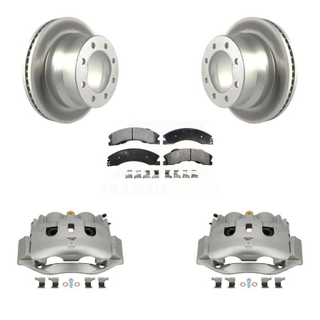 Rear Brake Caliper Coat Rotor Ceramic Pad Kit For GMC Savana 3500 Chevrolet Express 4500 KCG-100083T