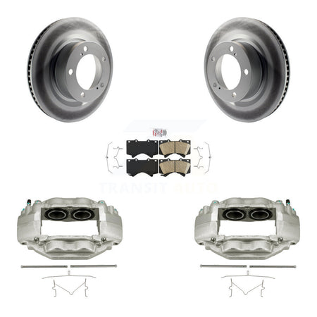 Front Disc Brake Caliper Coated Rotors And Ceramic Pads Kit For Toyota Tundra Sequoia KCG-100084N