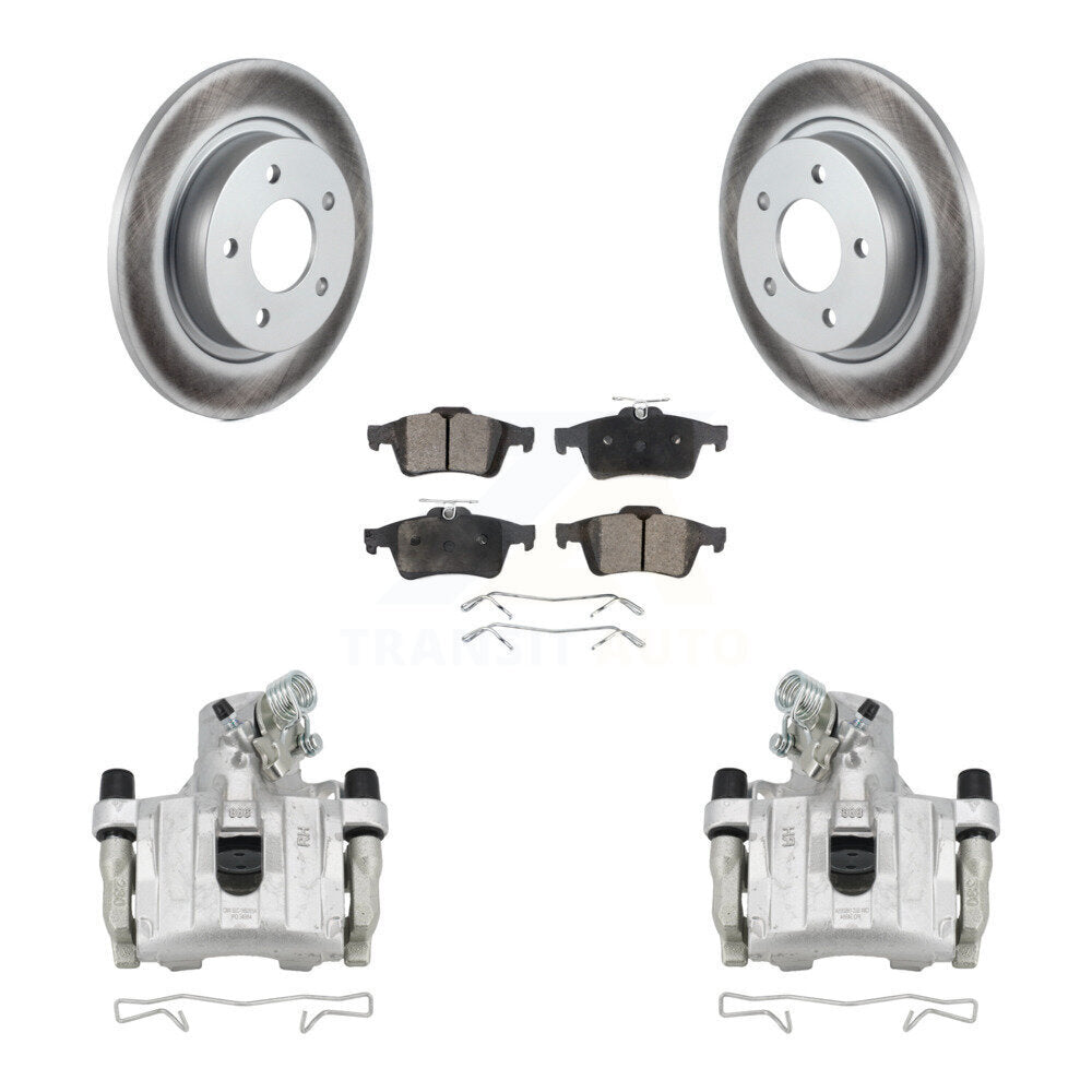 Rear Disc Brake Caliper Coated Rotors And Semi-Metallic Pads Kit For Mazda 3 Sport KCG-100084P