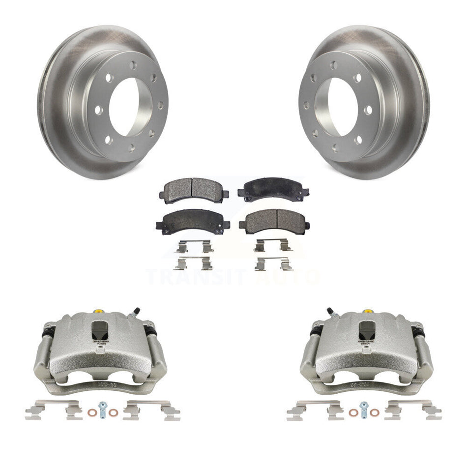 Rear Disc Brake Caliper Coated Rotors And Ceramic Pads Kit For Chevrolet Express 3500 2500 GMC Savana KCG-100084T