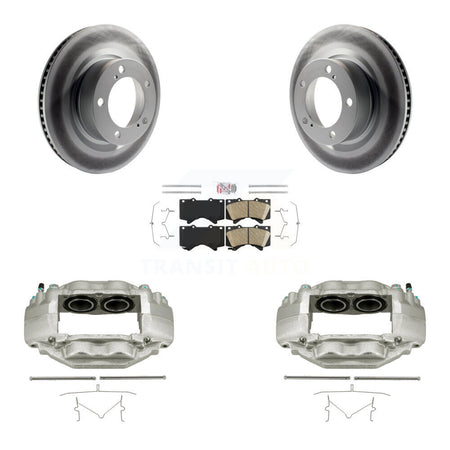 Front Disc Brake Caliper Coated Rotors And Ceramic Pads Kit For Toyota Tundra Sequoia KCG-100085N