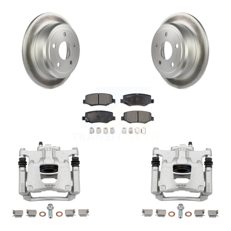 Rear Disc Brake Caliper Coated Rotors And Semi-Metallic Pads Kit For Jeep Wrangler JK KCG-100085P