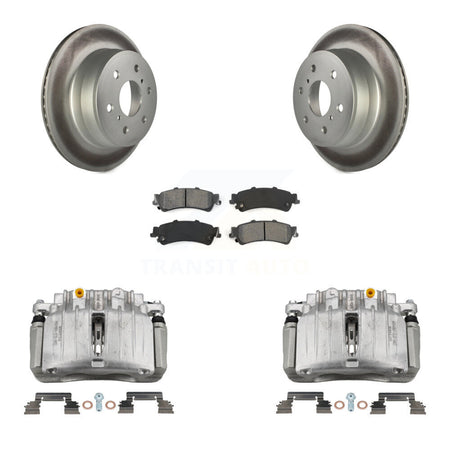 Rear Disc Brake Caliper Coat Rotor And Semi-Metallic Pad Kit For GMC Sierra 1500 Classic KCG-100085S