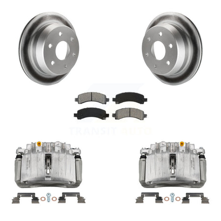 Rear Brake Caliper Coat Rotors Semi-Metallic Pad Kit For 02 Chevrolet Avalanche 1500 4WD KCG-100087S