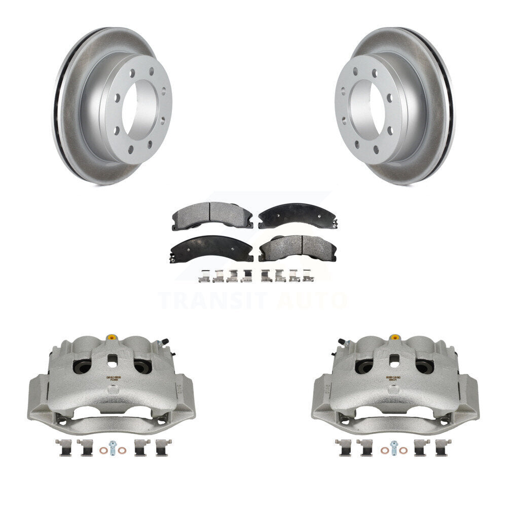 Rear Disc Brake Caliper Coated Rotors And Ceramic Pads Kit For Chevrolet Express 4500 KCG-100087T