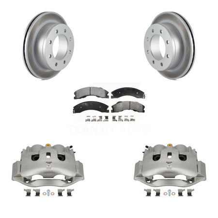 Rear Disc Brake Caliper Coated Rotors And Ceramic Pads Kit For Chevrolet Express 4500 KCG-100087T