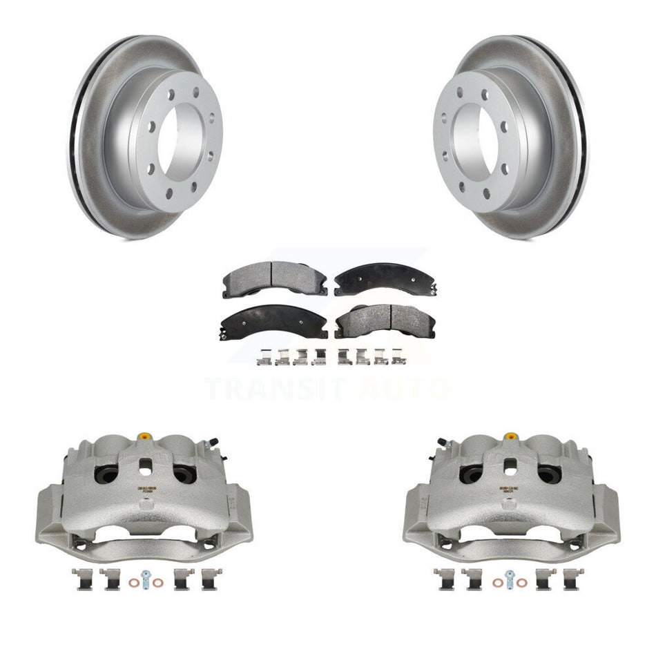 Rear Disc Brake Caliper Coated Rotors And Ceramic Pads Kit For Chevrolet Express 4500 KCG-100087T