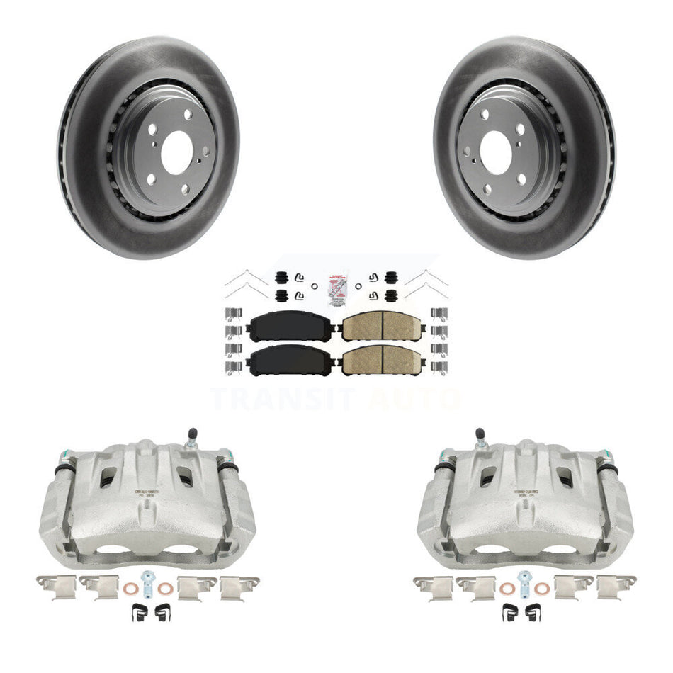 Front Disc Brake Caliper Coated Rotors And Ceramic Pads Kit For Toyota Highlander Sienna Lexus RX350 KCG-100088N