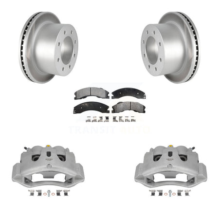 Rear Brake Caliper Coat Rotor Ceramic Pad Kit For GMC Sierra 3500 HD Chevrolet Silverado KCG-100089T