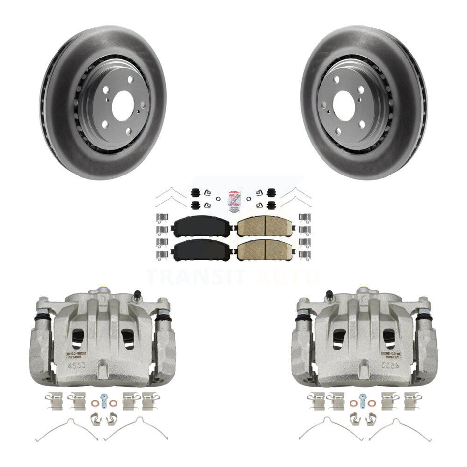Front Brake Caliper Coat Rotor & Ceramic Pad Kit For Lexus RX350 Toyota Highlander NX300 KCG-100090N