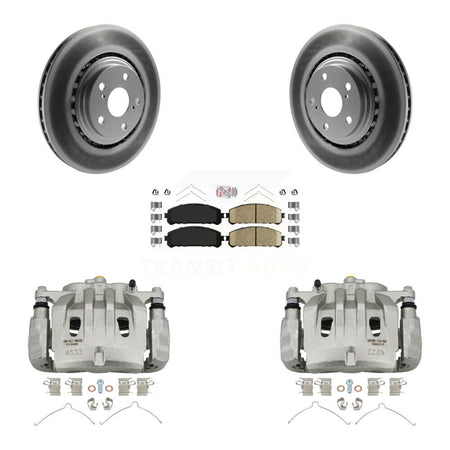 Front Brake Caliper Coat Rotor & Ceramic Pad Kit For Lexus RX350 Toyota Highlander NX300 KCG-100091N