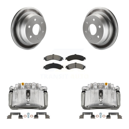 Rear Brake Caliper Coat Rotor Semi-Metallic Pad Kit For 2002 Chevrolet Suburban 1500 4WD KCG-100091S