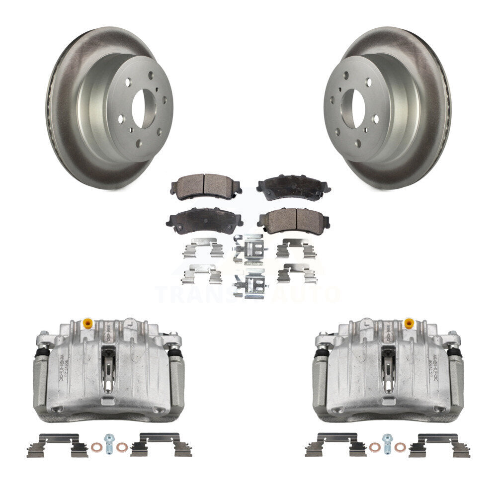 Rear Disc Brake Caliper Coat Rotor And Semi-Metallic Pad Kit For GMC Sierra 1500 Classic KCG-100093P