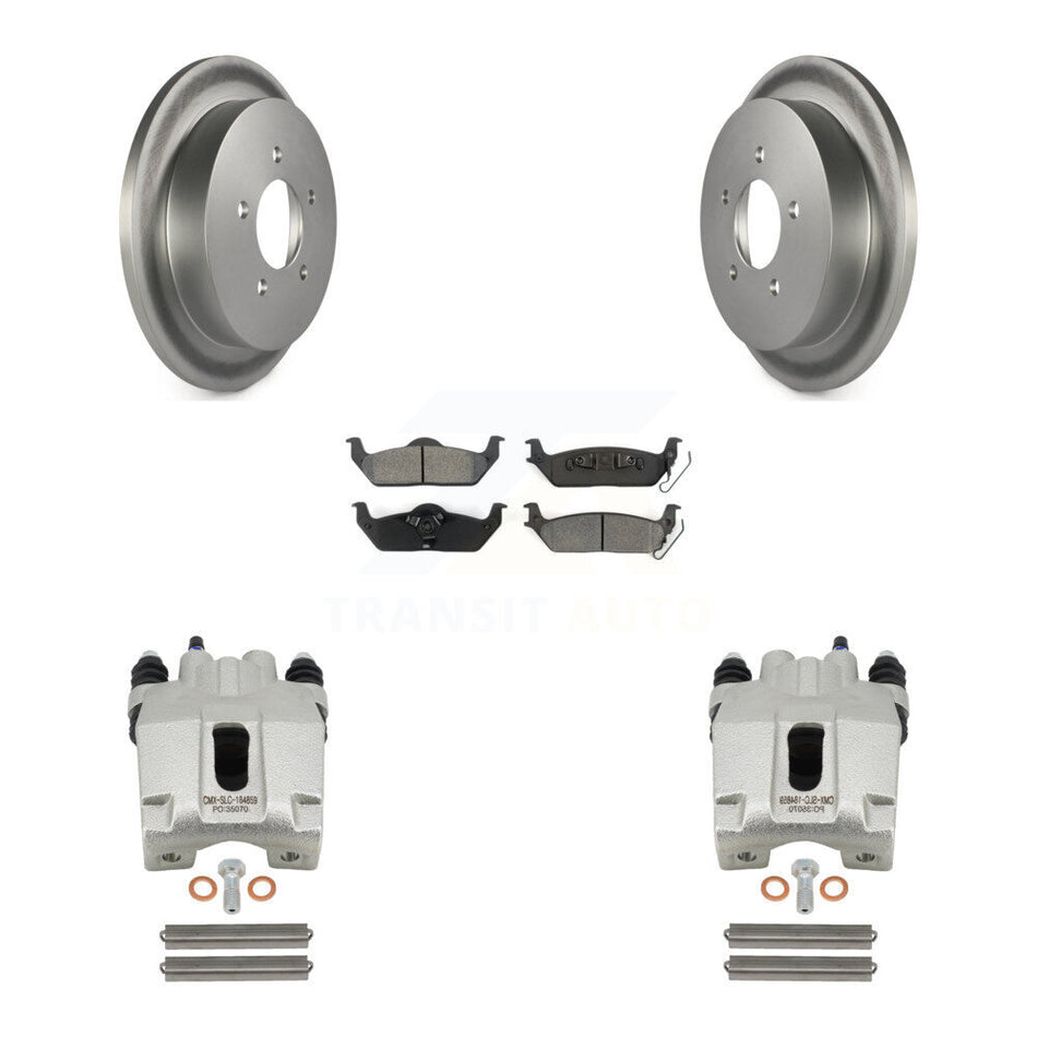 Rear Disc Brake Caliper Coated Rotors And Semi-Metallic Pads Kit For 2004 Ford F-150 With 5 Lug Wheels 11th Digit Of Vin Is C KCG-100093S