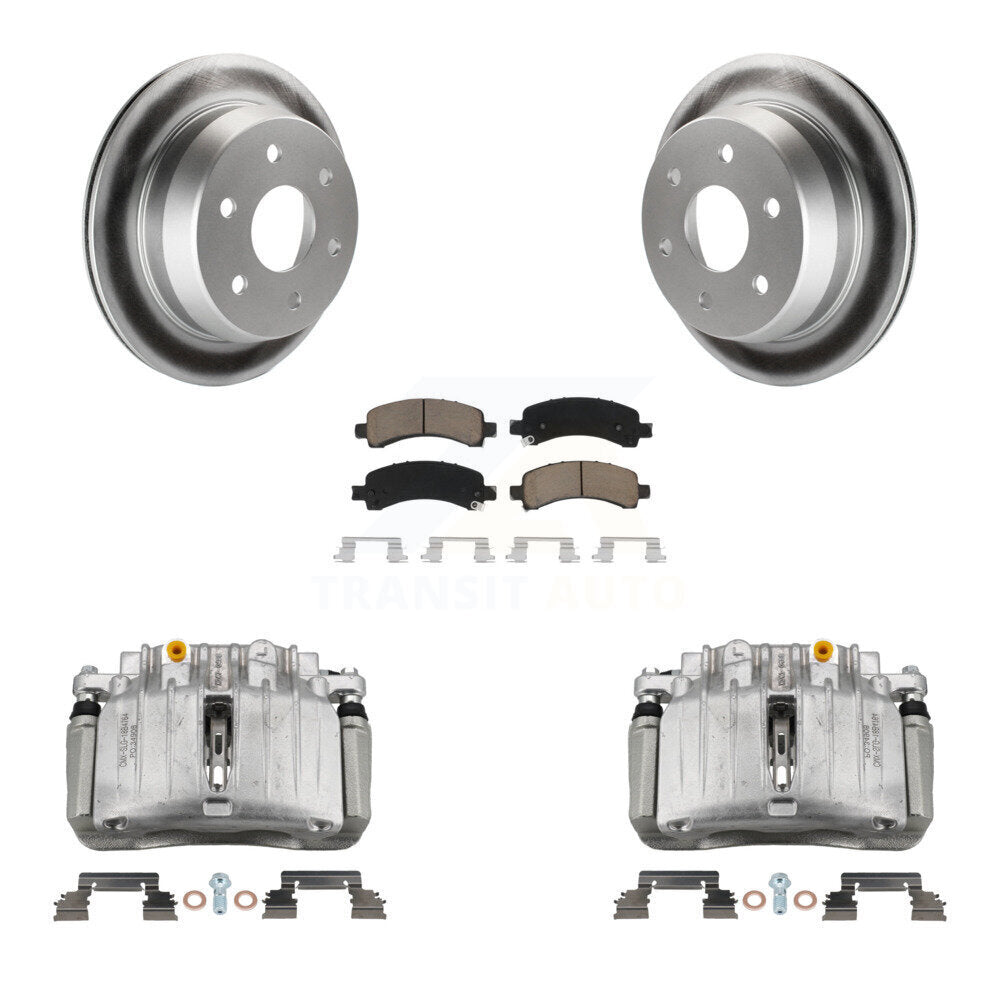 Rear Disc Brake Caliper Coat Rotor Ceramic Pad Kit For 2002 Chevrolet Avalanche 1500 4WD KCG-100094C