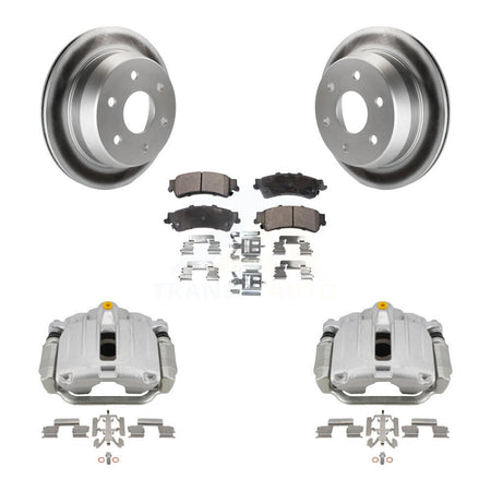 Rear Brake Caliper Coat Rotors Semi-Metallic Pad Kit For Chevrolet GMC Silverado 1500 XL KCG-100094P