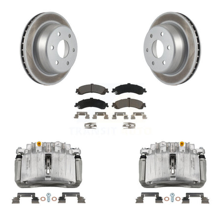 Rear Brake Caliper Coat Rotor Ceramic Pad Kit For Chevrolet Silverado 1500 GMC Avalanche KCG-100095C